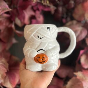 ✨NEW🎃Kohls Celebrate Together 2024 Mummy Holding Pumpkin Pail Mug🦴